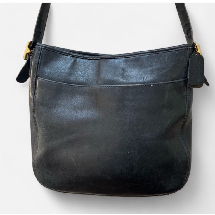Vtg Coach Chelsea Hobo 6003 Black Leather With Brass Convertible Bag 90s Usa